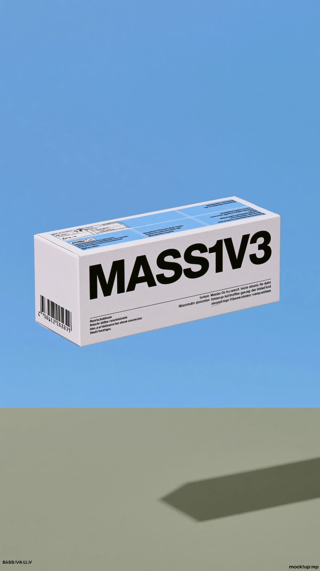 MASSIV3 packaging, studio mockup