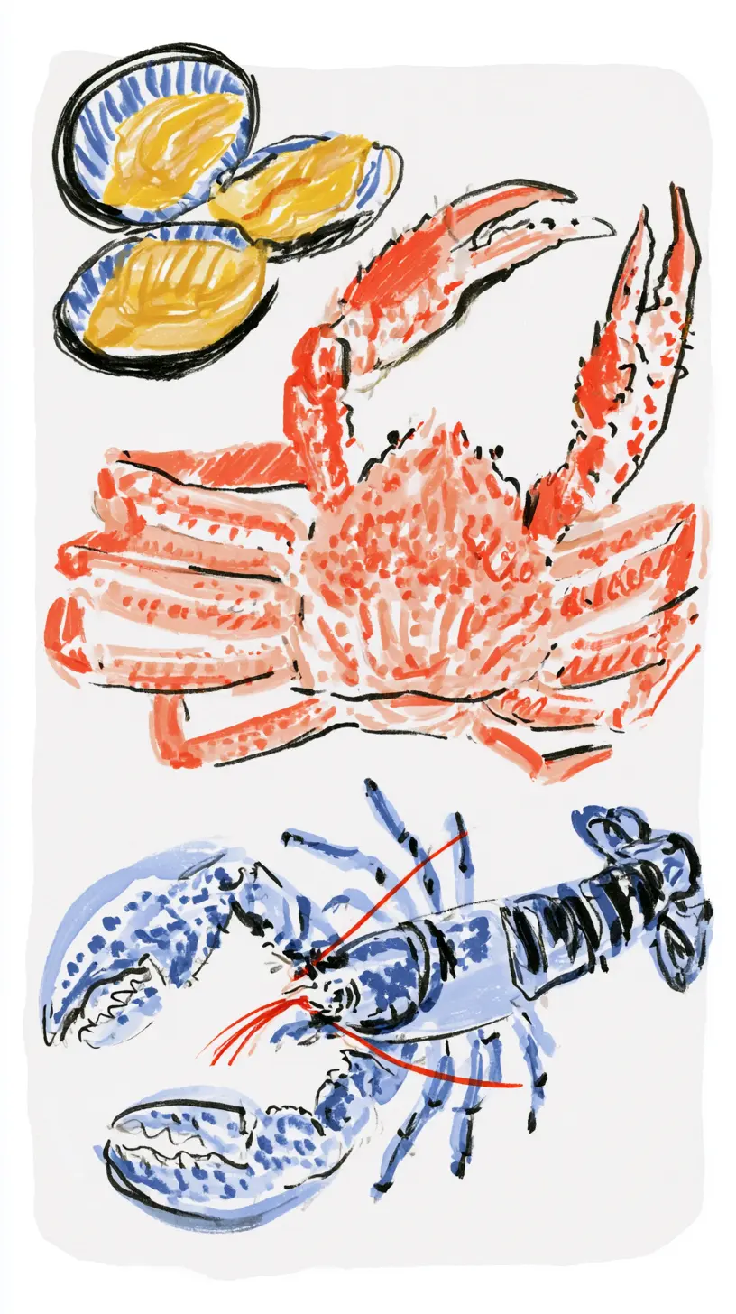 Crab and lobster